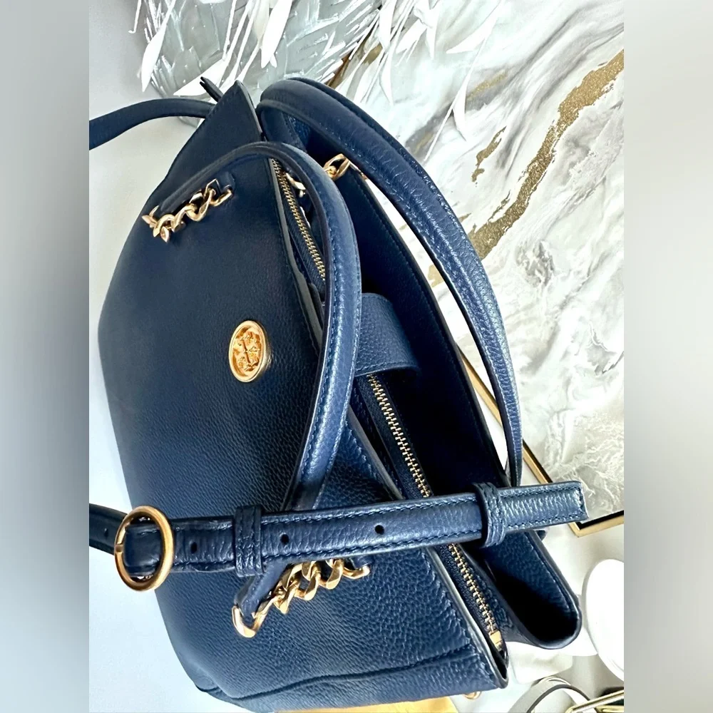 EUC TORY BURCH RARE MASON TRIPLE-COMPARTMENT SATCHEL with COA - Picture 4 of 15